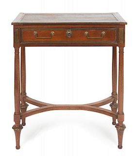 An Empire Style Occasional Table Height 25 3/4 x width 23 x depth 12 1/2 inches.