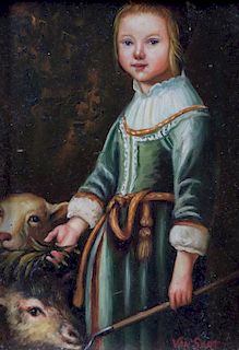 Van Sart, (Late 19th century), Girl with Sheep