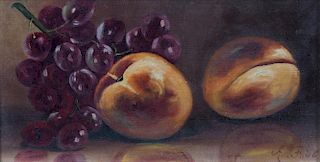 Artist Unknown, (Late 19th/early 20th century), Still Life with Grapes and Peaches, 1905