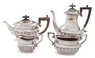 An Assembled English Silver Tea Service, FIRST HALF 20TH CENTURY, comprising: a teapot and sugar, Charles Westwood & Sons, Bi