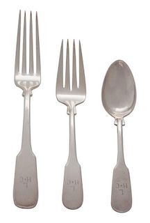 A Partial American Silver Service, International Silver Co. Meriden, CT, comprising: 2 sugar spoons 12 dinner/lunch forks 6 s