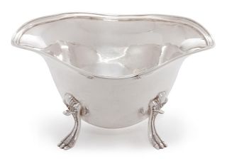An American Silver Dish, Baltimore Silversmiths Mfg. Co., Baltimore, MD, Early 20th century, having a shaped rim, raised on f