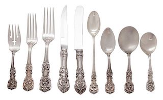 An American Silver Flatware Service, Reed & Barton, Taunton, MA, Francis I pattern, comprising: 8 butter knives 8 steak knive