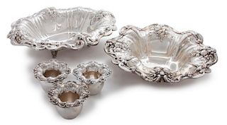 Five American Silver Serving Bowls, Reed & Barton, Taunton, MA, Francis I pattern, comprising a large serving bowl, a footed