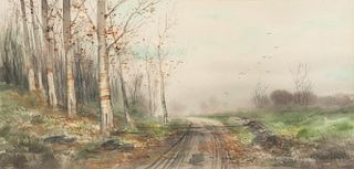 Grace Russell Raymond, (American, 1876-1967), Two works: Rural Autumn Landscapes