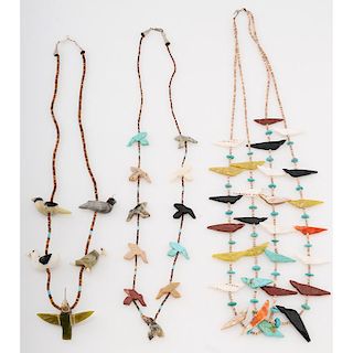 Bird Fetish Necklaces; from the Estate of Lorraine Abell (New Jersey, 1929-2015)