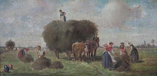 Ludwig Muller Cornelius, (German, 1864-1943), Workers Harvesting Hay