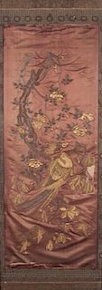 A Pair of Asian Embroidered Panels Each overall: 74 1/2 x 29 inches.