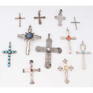 Southwestern Crosses and Onk Pendants; from the Estate of Lorraine Abell (New Jersey, 1929-2015)
