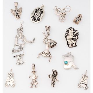Southwestern Silver Figural Shaped Pendants; from the Estate of Lorraine Abell (New Jersey, 1929-2015)