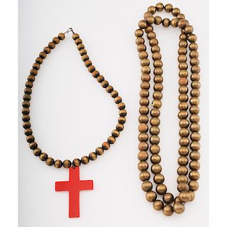 Two Strands of Brass Trade Beads