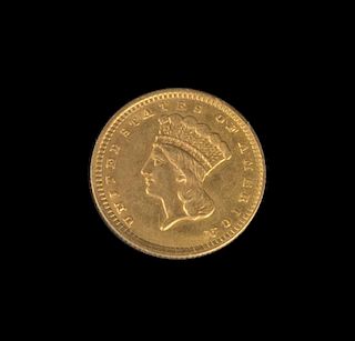 A United States 1856 Indian Princess: Type 3 $1 Gold Coin