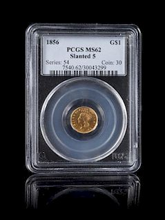 A United States 1856 Indian Princess: Slanted 5 $1 Gold Coin