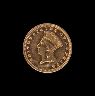 A United States 1883 Indian Princess: Type 3 $1 Gold Coin