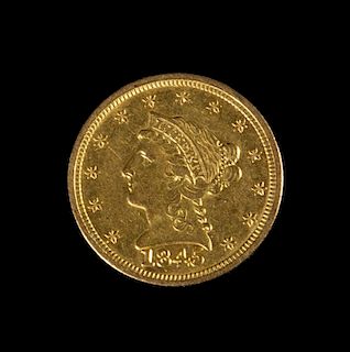 A United States 1845 Liberty Head $2.50 Gold Coin