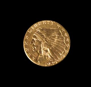 A United States 1925-D Indian Head $2.50 Gold Coin
