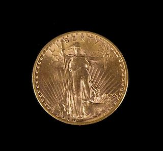 A United States 1923 Saint Gaudens $20 Gold Coin