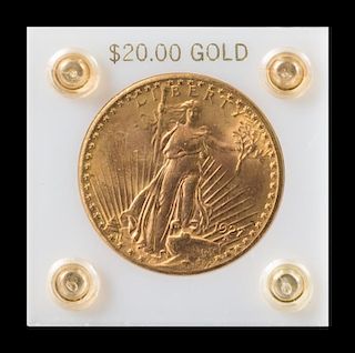 A United States 1927 Saint Gaudens $20 Gold Coin