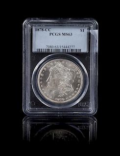 A United States 1878-CC Morgan Silver Dollar Coin