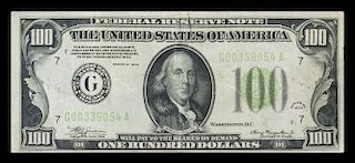 A United States 1934-G $100 Federal Reserve Note
