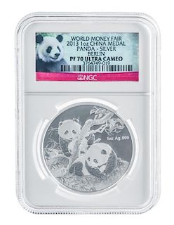 A China 2013 Panda Commemorative 1 oz. Silver Proof