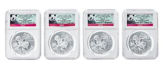 A Group of Eight China 2013 Panda Commemorative 1 oz. Silver Proofs