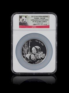 A China 2013 Panda Commemorative 5 oz. Silver Proof