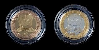 Two United Kingdom Royal Mint 2008 Olympic Games Handover Ceremony 2 Pound Proofs