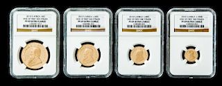A South Africa 2010 Kruggerand First Strike Four Gold Coin Proof Set