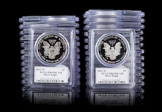 A Group of 25 United States Silver Eagle $1 Proofs