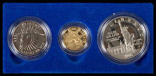 A United States 1986 Ellis Island: Centennial Three-Coin Set