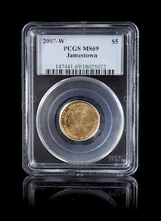 A United States 2007-W Jamestown Quadricentennial $5 Gold Coin