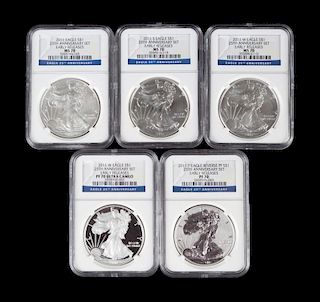 A United States 2011 Silver Eagle: Early Release $1 Five-Coin Set