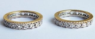 Pair of Eternity bands with Diamonds