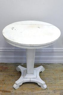 Antique Painted Cafe Pedestal Table