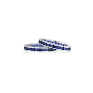 A Pair of Sapphire Eternity Bands
