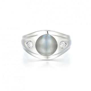 A Cat's Eye and Diamond Ring