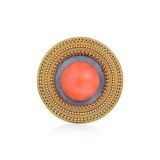 An Antique Coral Pin