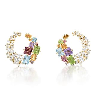 Stefano Canturi Cubism Colourburst Collection Earrings