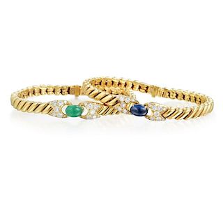 Fred Emerald and Sapphire Bracelets