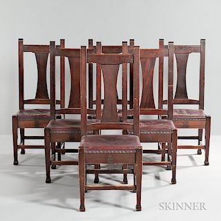 Six Roycroft Dining Chairs