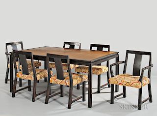 Edward Wormley for Dunbar Dining Table and Six Chairs