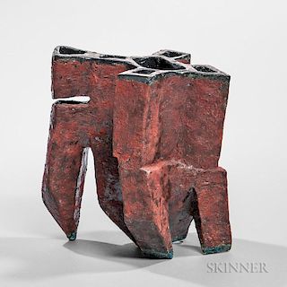 Nina Hole (Danish, 1941-2016) "Red Towers" Sculpture