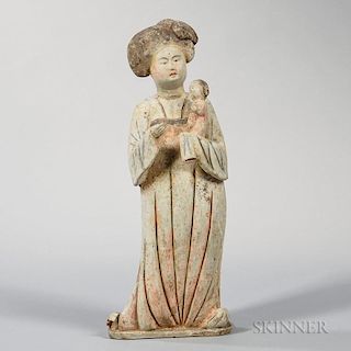 Pottery Figure of a Woman Holding a Child 陶制妇女和孩子