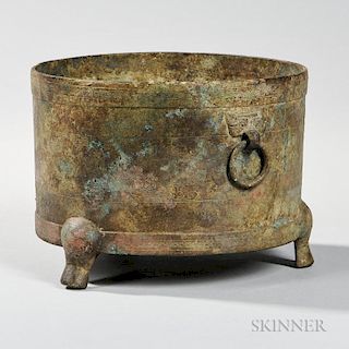 Archaic Bronze Tripod Vessel 老式铜制三足桶