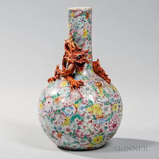 Millefleur Enameled Vase 碎花图案瓷瓶