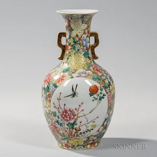 Millefleur Enameled Vase 碎花图案瓷瓶