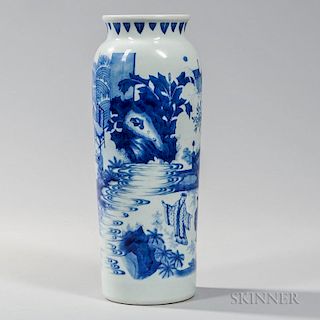 Blue and White Sleeve Vase 蓝白瓷桶瓶