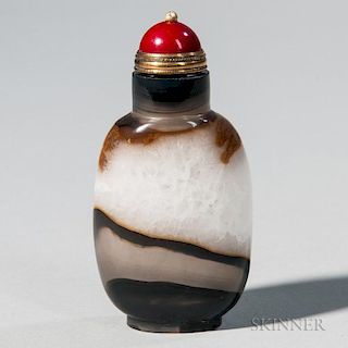 Crystalized Agate Snuff Bottle 玛瑙鼻烟壶