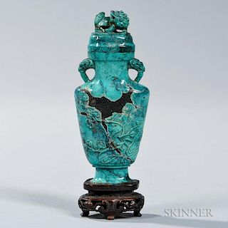 Covered Turquoise Vase 带盖翠蓝色花瓶